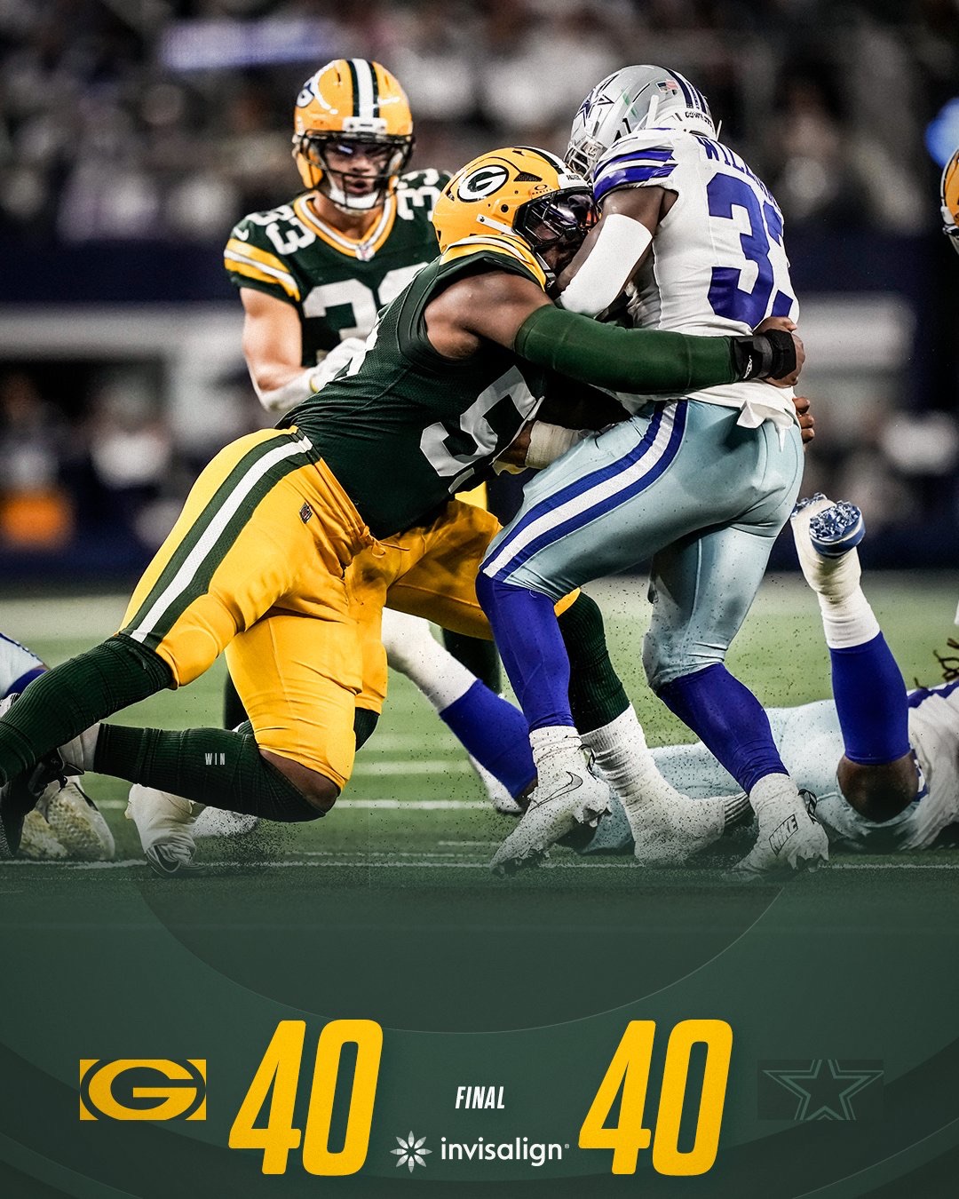 Green Bay Packers Disappointing Tie To Dallas Cowboys